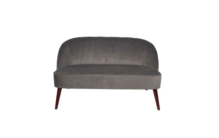 Pacific Lifestyle Dove Grey Velvet Sofa with Walnut Effect Legs