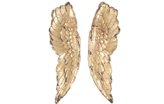 Antique Polyresin Angel Wings Wall Art