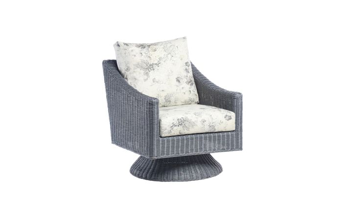 Desser Dijon Cane Rattan Swivel Chair - Grey
