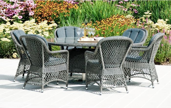Alexander Rose Monte Carlo Open Weave Round 6 Seater Dining Set