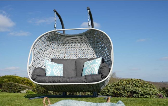 Bramblecrest Monterey Grey Triple Hanging Cocoon Egg Chair