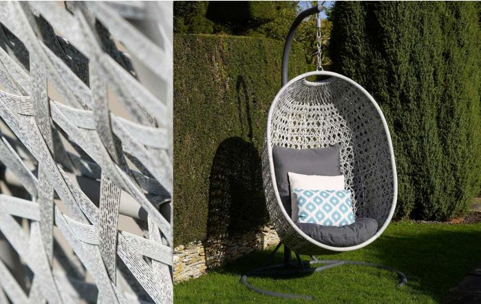 Bramblecrest Monterey Grey Single Hanging Cocoon Egg Chair